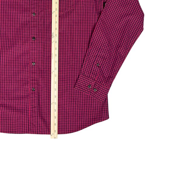 Rye by Hawker Rye Shirt Mens Long Sleeve‎ Button Down Check Large Tall Burgundy - Picture 5 of 8